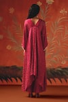 Shop_Twenty Nine_Red Silk Sequins, Embroidery V-neck Designer Wild Berry Kurta _at_Aza_Fashions