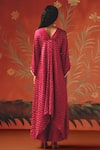 Shop_Twenty Nine_Red Chanderi Mirrors, Embroidery Wild Berry Palazzo _at_Aza_Fashions