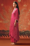 Shop_Twenty Nine_Red Chanderi Mirrors, Embroidery Wild Berry Palazzo _Online_at_Aza_Fashions