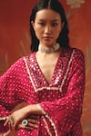 Buy_Twenty Nine_Red Chanderi Mirrors, Embroidery Wild Berry Palazzo 