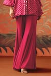 Twenty Nine_Red Linen Wild Berry Bootcut Pant _Online_at_Aza_Fashions