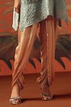 Twenty Nine_Peach Satin Dhoti Pant _Online_at_Aza_Fashions