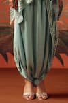 Twenty Nine_Blue Satin Sea Foam Dhoti Pant _Online_at_Aza_Fashions