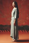 Twenty Nine_Blue Chanderi Beads, Embroidery Sea Foam Palazzo _Online_at_Aza_Fashions