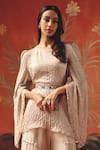 Shop_Twenty Nine_Peach Chanderi Silk Moon Dust Palazzo _Online_at_Aza_Fashions