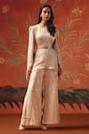 Buy_Twenty Nine_Peach Chanderi Silk Moon Dust Palazzo 