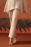 Twenty Nine_Peach Chanderi Moon Dust Cigarette Pant _Online_at_Aza_Fashions