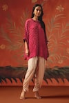 Buy_Twenty Nine_Peach Satin Dhoti Pant _at_Aza_Fashions