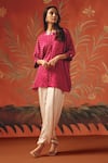 Buy_Twenty Nine_Peach Satin Dhoti Pant _Online_at_Aza_Fashions