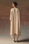 Shop_Twenty Nine_Off White Silk Embroidery Mandarin Collar Moon Dust Gajji Shirt Kurta _at_Aza_Fashions