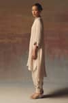 Twenty Nine_Off White Satin Moon Dust Dhoti Pant _Online_at_Aza_Fashions