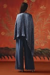 Shop_Twenty Nine_Blue Square Neck Twilight Gajji Silk Cape Top _at_Aza_Fashions