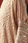 Twenty Nine_Pink Silk Embroidery Round Neck Moon Dust Gajji Tunic Top _at_Aza_Fashions