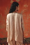 Shop_Twenty Nine_Pink Silk Embroidery Round Neck Moon Dust Gajji Tunic Top _at_Aza_Fashions