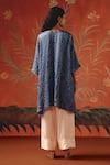 Shop_Twenty Nine_Blue Silk Embroidery V-neck Twilight Gajji Designer Kurta _at_Aza_Fashions