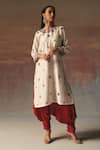Buy_Twenty Nine_Red Satin Dhoti Pant _at_Aza_Fashions