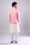 Shop_Arihant Rai Sinha_Pink Polyester, Jacquard Poly Bundi _at_Aza_Fashions