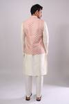 Shop_Arihant Rai Sinha_Peach Poly Digital Pattern Bundi _at_Aza_Fashions