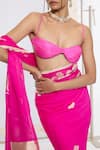 Shop_Ekaya Banaras_Pink Georgette Embroidery Kadwa Hand Saree With Running Blouse _Online_at_Aza_Fashions