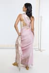 Shop_Ekaya Banaras_Purple Georgette Kadwa Border Saree With Running Blouse _Online_at_Aza_Fashions