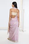 Shop_Ekaya Banaras_Purple Organza, Silk Zari Saree With Running Blouse _at_Aza_Fashions