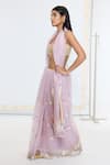 Ekaya Banaras_Purple Organza, Silk Zari Saree With Running Blouse _Online_at_Aza_Fashions