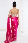 Ekaya Banaras_Pink Satin, Silk Embroidery Kadwa Saree With Running Blouse _Online_at_Aza_Fashions
