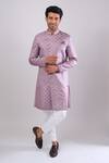 Buy Arihant Rai Sinha Pink Polyester, Viscose Woven Jacquard Sherwani And White Pant Set Buy_Arihant Rai Sinha_Pink Polyester, Viscose Woven Jacquard Sherwani And White Pant Set