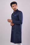 Buy Arihant Rai Sinha Navy Polyester, Viscose Sequins Blue Sequence Embroidered Sherwani Set Buy_Arihant Rai Sinha_Navy Polyester, Viscose Sequins Blue Sequence Embroidered Sherwani Set