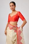 Buy_Priyal Prakash_Ivory Silk Organza, Polyester, _Online_at_Aza_Fashions