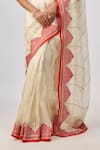 Shop_Priyal Prakash_Ivory Silk Organza, Polyester, _Online_at_Aza_Fashions