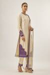 Priyal Prakash_Ivory Chanderi, Cotton, And Jaal And Violet _Online_at_Aza_Fashions