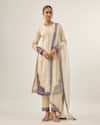 Shop_Priyal Prakash_Ivory Chanderi, Cotton, And Jaal And Violet 