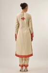 Shop_Priyal Prakash_Ivory Chanderi, Cotton, And Jaal And Orange _at_Aza_Fashions