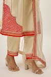 Shop_Priyal Prakash_Ivory Chanderi, Cotton, And Jaal And Orange _Online_at_Aza_Fashions