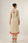 Buy_Priyal Prakash_Ivory Chanderi, Cotton, And Jaal And Orange 