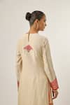 Buy_Priyal Prakash_Ivory Chanderi, Cotton, And Jaal And Orange _Online
