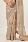 Shop_Priyal Prakash_Taupe Silk Organza, Chanderi, _Online_at_Aza_Fashions