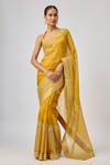 Buy_Priyal Prakash_Mustard Silk Organza, Chanderi, _at_Aza_Fashions