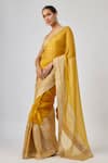 Priyal Prakash_Mustard Silk Organza, Chanderi, _Online_at_Aza_Fashions