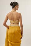 Shop_Priyal Prakash_Mustard Silk Organza, Chanderi, _Online_at_Aza_Fashions