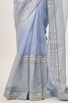 Buy_Priyal Prakash_Blue Silk Organza, Chanderi, _Online_at_Aza_Fashions
