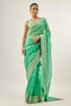 Buy_Priyal Prakash_Green Silk _at_Aza_Fashions