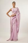 Buy_Priyal Prakash_Lavender Silk Organza, Silk, _at_Aza_Fashions