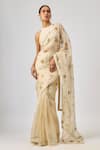 Buy_Priyal Prakash_Beige Silk Organza, _at_Aza_Fashions