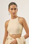 Buy_Priyal Prakash_Beige Silk Organza, _Online_at_Aza_Fashions