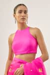 Buy_Priyal Prakash_Magenta Silk Organza, _Online_at_Aza_Fashions