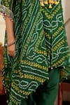 Shop_Sonali Methi_Green Chinon, Crepe Tassels Round Neck, Keyhole Bottle Designer Kurta Dhoti Set _Online_at_Aza_Fashions
