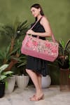 PickAleaf_Pink Embroidery The Petal Eden Duffel Bag _at_Aza_Fashions