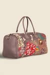 PickAleaf_Gray Embroidery Designer Garden Grey Duffel Bag _Online_at_Aza_Fashions